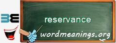 WordMeaning blackboard for reservance